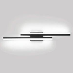 PRESDE LED Bathroom Vanity Light 32inch Bathroom Light Fixtures Over Mirror Black Modern Bath Vanity Lighting Bar Dimmable