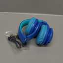 Candy Bila Kids Bluetooth 6.0 Headphones with LED Light, 85Hours Playtimes, Type-C Fast Charging, 85/94dB Volume Limited, Comfort Wireless Headphones with Built-in Mic, Wired & TF Card Mode, Blue