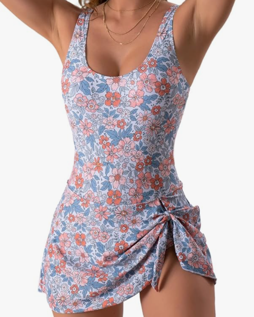 Eomenie One Piece Swimdress Swimsuits for Women Tummy Control Swim Dresses Skirt Bathing Suit, Size 3XL