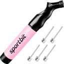 SPORTBIT Ball Pump for Sports Balls - Push & Pull Inflating System - Hand Pump for All Exercise Balls - Volleyball Pump, Basketball Inflator, Football & Soccer Ball Air Pump - Goes with 5 Needles Set