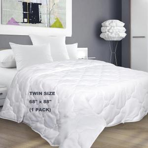 WINGLAM Twin Size Comforter All Seasons Down Alternative Duvet Insert Extra Fluffy Quilted Comforter with Ties Hypoallergenic White Bedding to Put Inside Duvet1