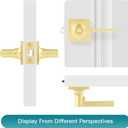 2 Pack Door Handles Gold Interior Door Handle for Bedroom & Bathroom, Keyless Privacy Door Levers, Modern Square Door Handles