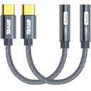 ENVEL USB C to 3.5mm Headphone Jack Adapter, 2 Pack Type C to Aux Audio Dongle Cable Cord Compatible with iPhone 17 16 15 Pro Max Samsung Galaxy S25 S24, iPad Pro M2 M3 M4, Google Pixel 7 8 (Gray)