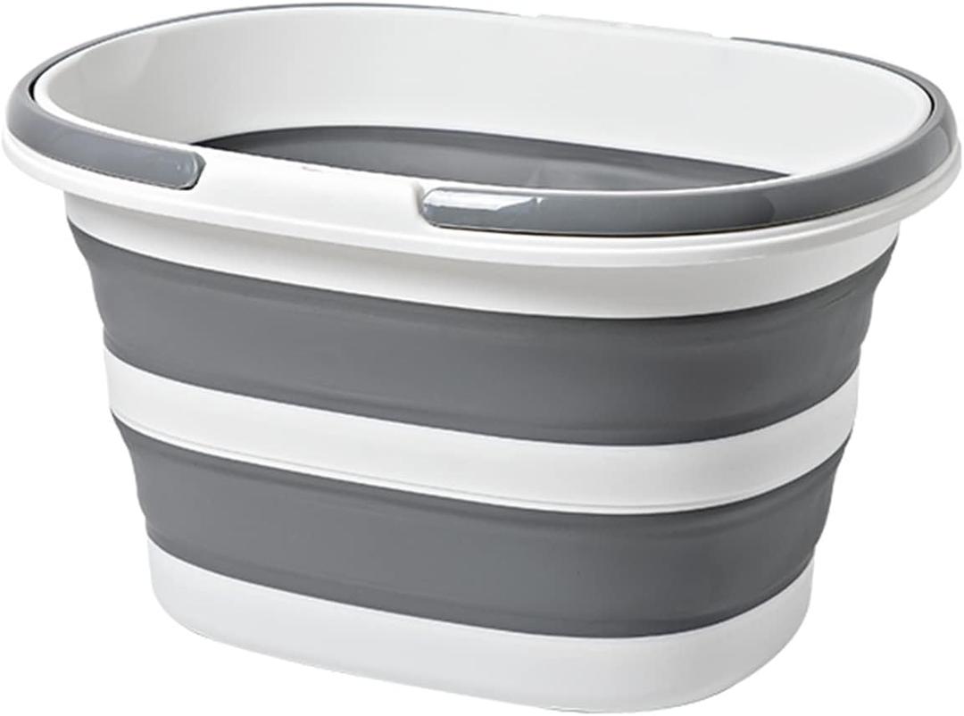 Large Collapsible 4.2 Gallon (16L) for House Cleaning, Camping, and More - Space Saving, Multiuse Water for Cleaning Mop - Lightweight and Portable (Grey-1)