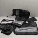 Travel 6 Piece Deluxe Set | Flat Pouch Cube | Shoe Bags | Water Resistant | Luggage, Black, Variety Pack