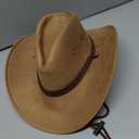 Adult Western Suede Hat Cowboy Outdoorsman Hat Travelling Summer Cap (Brown)