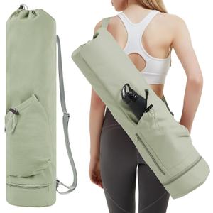 sportsnew Yoga Mat Bag with Water Bottle Pocket and Bottom Wet Pocket, Exercise Yoga Mat Carrier Multi-Functional Storage Bag, Patent pending
