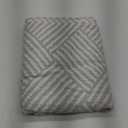 jinchan Boho 100% Cotton Blanket Muslin 50x60 Inches Lightweight 3-Layer Geometric Square Striped Pattern Reversible Quilt Throw Soft Breathable Comfy All Seasons for Couch Bed Decor, Light Grey