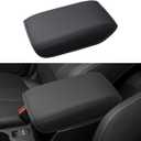 INTGET Center Console Cover for 2025 2026 Subaru Forester Accessories Leather Car Armrest Arm Rest Box Lid Middle Console Seat Cover Protector (Black Stitches, 2025+)