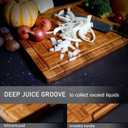 Kikcoin Extra Large Bamboo Cutting Boards, (Set of 3) Chopping Boards with Juice Groove Bamboo Wood Cutting Board Set Butcher Block for Kitchen, End Grain Serving Tray, XLarge-17"L x 12"W