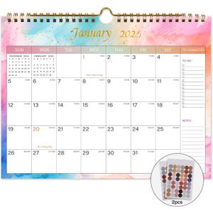 Lbylyhxc 2025-2026 Calendar - Includes January 2025 to June 2026 -18 Monthly Wall Calendar 2025-2026, 11 x 8.5 Inches.Thick Paper with Julian Dates and Block for New Year and Christmas Presents (Wall Calendar Colorful)