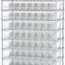Akro-Mils 30128 Plastic Shelf Bins, Heavy Duty Storage Bins for Garage, Closet, and Drawer Organization, 18-Inch x 4-Inch x 4-Inch, Clear, 12-Pack