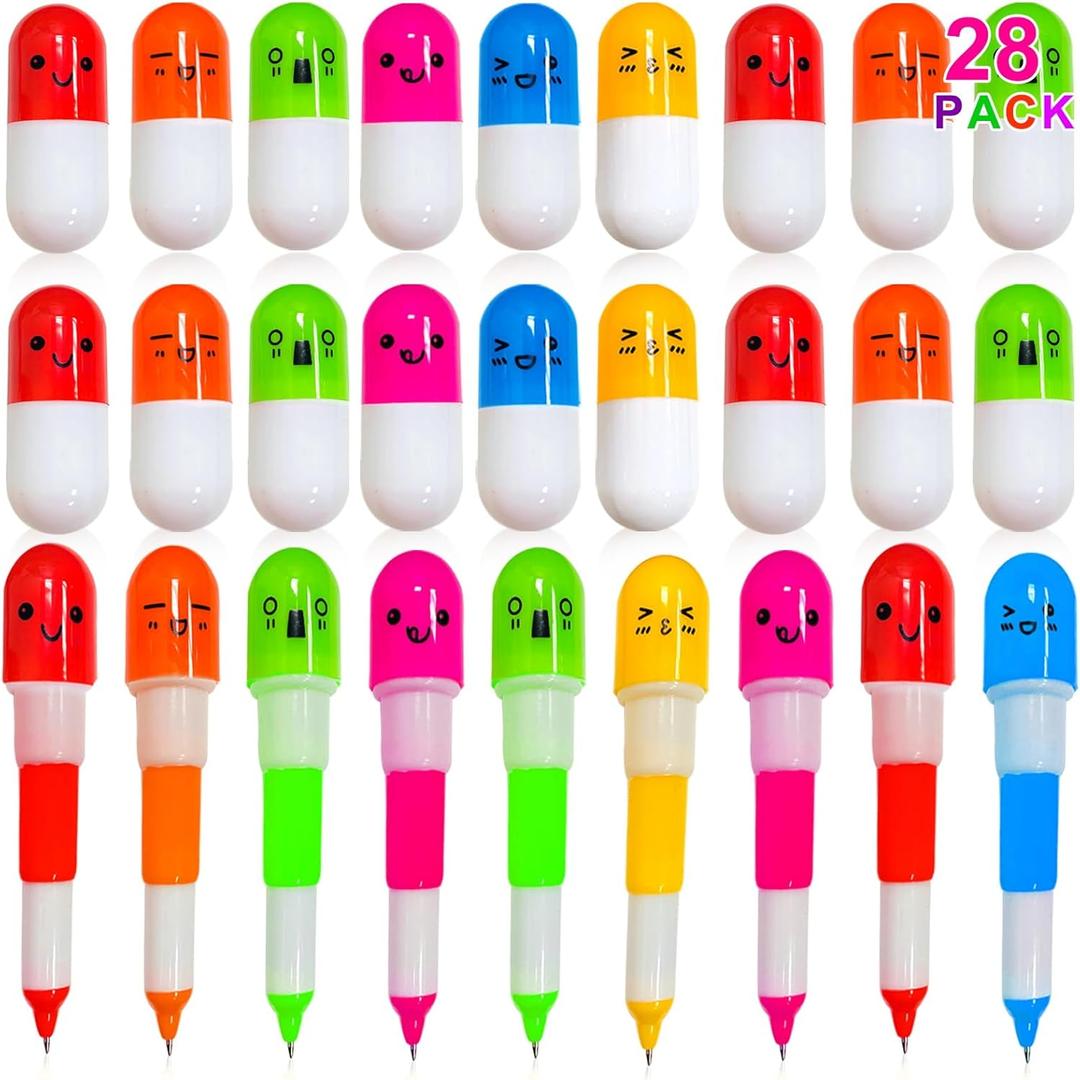 28 Pack Easter Basket Stuffers, Retractable Pens Transform Novelty Pen for Kids Class Prizes Easter Gifts Classroom Exchange Boys Girls Easter Stationery Party Favor Easter Basket Stuffer Fillers