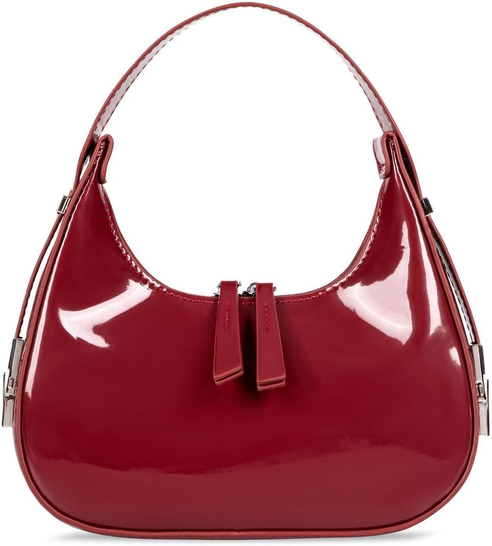 Women's Crescent Shoulder Bags - Small Red Purse Y2k Top Handle Hobo Shoulder Underarm Handbags Clutch bag