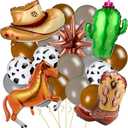 Hungdao Western Theme Party Balloons Large Horse Cowgirl Balloon for Birthday Party, Rodeo Wild West Theme Decoration, Baby Shower, Bachelorette Supplies(Cowgirl,Orange)