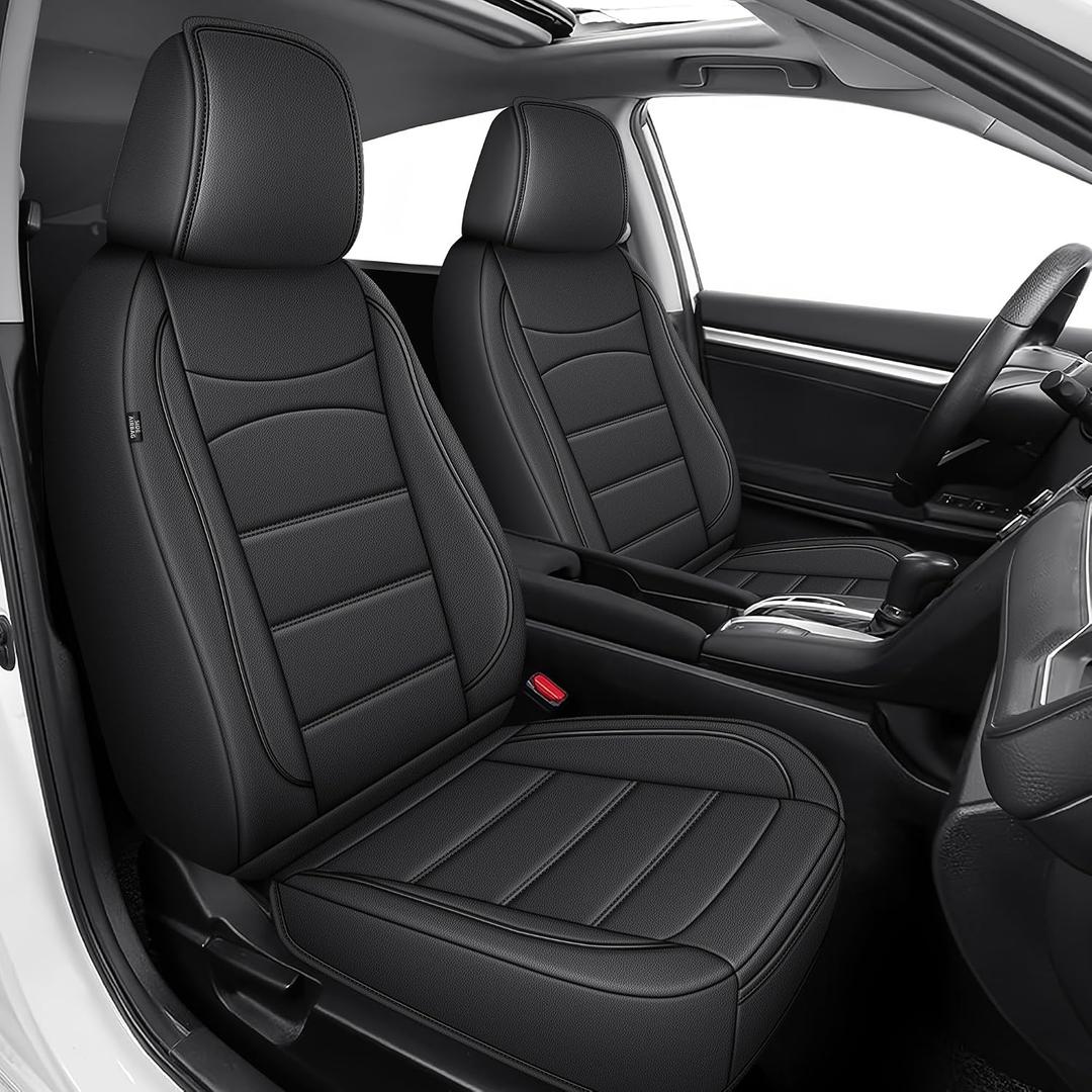 IKABEVEM Car Seat Covers Custom Fit for Honda Accord 2023 2024 2025 2026 Full Set Waterproof Faux Leather Full Coverage Car Seat Protector, Airbag Compatible, All Weather Protection(Black)