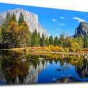 Canvas Wall Art Lake Mountain Forest Nature Picture Bedroom Living Room Large Modern Canvas Artwork Yosemite National Park Landscape for Office Kitchen Home Wall Decor Framed Ready to Hang 24" x 48"