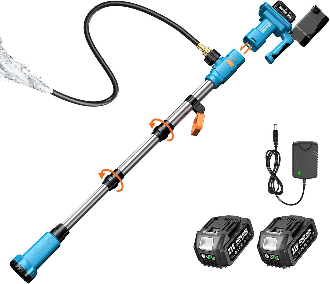 SEESII Cordless Stick Water Transfer Pump, 24.0mAh Battery Inculded, 740GPH Portable Utility Water Pump, Adjustable Telescoping Submersible Pump for Garden Basement Pond RV Pool Boat Well