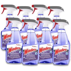 SC Johnson Professional Windex Non-Ammoniated Glass/Multi Surface Cleaner, Fresh Scent, 32 oz Bottle, 8/Carton (322381)