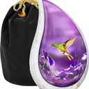Trupoint Memorials Cremation Urns for Human Ashes Adult Female, Decorative Burial Urn for Men & Women  Large, Purple Hummingbird Teardrop