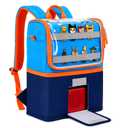 Cayeelu Toniebox Carrying Case Backpack, Storage Bag for 27+Tonies Figures & Headphones, Travel Organizer with Speaker Opening (Navy/Sky Blue)