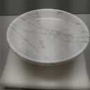 Marble Fruit Bowl with Anti-Slip Pads, Decorative Footed Marble Bowl for Kitchen Countertop & Dining Table Centerpiece, Large Decorative Bowl, White, 9.8 in