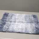 OLANLY Bathroom Rug Mat 24x16, Extra Soft and Absorbent Polyester Bath Rugs, Non-Slip Plush Shaggy Bath Carpet, Machine Wash Dry, Bath Mats for Bathroom Floor, Tub and Shower, Blue