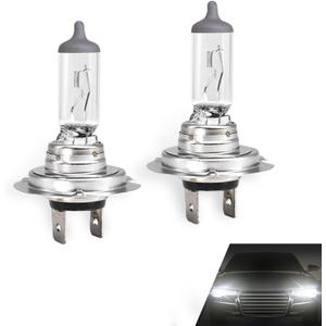 2 PCS H7 Car Halogen Bulb, 12V Quartz Lamp Ultra-bright Beam Low/High Beam Light Replacement, All-in-one Plug and Play Bulb, Universal Lighting Accessories for Cars (Warm White Light #H7)