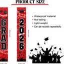 Graduation Decorations Class of 2026 Red - Porch Banner Door Sign for Front Door Outdoor Yard, Weather-Resistant Welcome Congrats Grad Hanging Flag, High School College Party Supplies