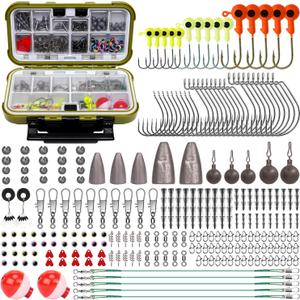 GOTOUR Fishing Lures Accessories Kit with Tackle Box, Fishing Hooks Minnow Crankbait Frog Popper Lure Worm Fishing Spoon Spinner Bait for Bass Crappie, Fishing Gear Freshwater Equipment Gifts for Men (D-245 pcs Pro Tackle Kit)