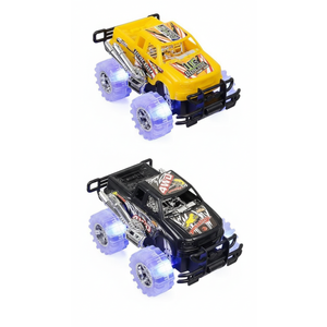 Light-Up Monster Truck Toys (2-Pack)  Push-&-Go Cars with Glowing Wheels  Birthday Gift for Toddlers, Boys & Girls Ages 3+  Durable Friction-Powered Trucks  Batteries Included