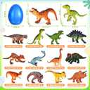 SpringFlower Filled Easter Egg With Dinosaur Toy,Easter Basket Stuffers for Kids, Easter Egg Hunt Game,Easter Party Favor Supplies Classroom Rewards, Basket Essentials, 12 PACK