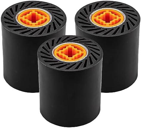 RENOTEC Rubber Expanding Drum 3 Pcs for Abrasive Sanding Bands, 3.5" x 4" with 3/4" Quad Keyway