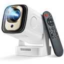 ENUOSUMA Mini Projector with WiFi & Bluetooth  4K Supported Portable Smart Projector, Auto Focus 1080P, 5W Speaker, Builtin Apps, Voice Control for Indoor/Outdoor Movies