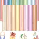 Tintnut Boho Color Heat Transfer Vinyl - 18 Sheets 12 X10 Inche Neutral Tone Brown HTV Vinyl Aqua Iron On Vinyl Beige/Brown/Tan/Light Lilac HTV for T-Shirts Compatible with Silhoutte Cameo