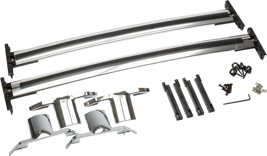 GM Accessories 19170765 Roof Rack Cross Rails Package in Bright Anodized Aluminum, black