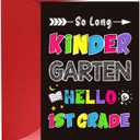 Kindergarten Graduation Card - 2026 Kindergarten Graduation Gift Cards for Kids Boys Girls, Pre-k Preschool Graduation & First Grade Back to School Cards Hello 1st Grade Card with Envelope