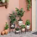 5 Pack Metal Plant Stand Indoor Outdoor Heavy Duty Rustproof Iron Flower Pot Stand Holder for Multiple Plants, Potted Holder Display Flower Shelf