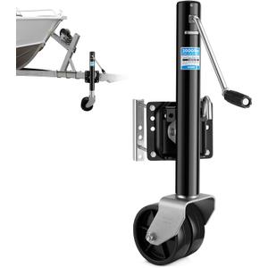 Kohree 2000 lbs Trailer Jack with Dual Wheel, Heavy Duty Bolt Swivel on Trailer Tongue Jack for RV, Boat, Utility Trailer, Black, 11" Lift, Dynamic Load Capacity 1500 lbs