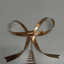 Large Metal Bow Christmas Tree Topper,9.4 Inch Champagne Gold Tree Topper,Champagne Gold Bow Christmas Tree Decorations for Xmas Home Decor Holiday Party Indoor Outdoor Shop Office