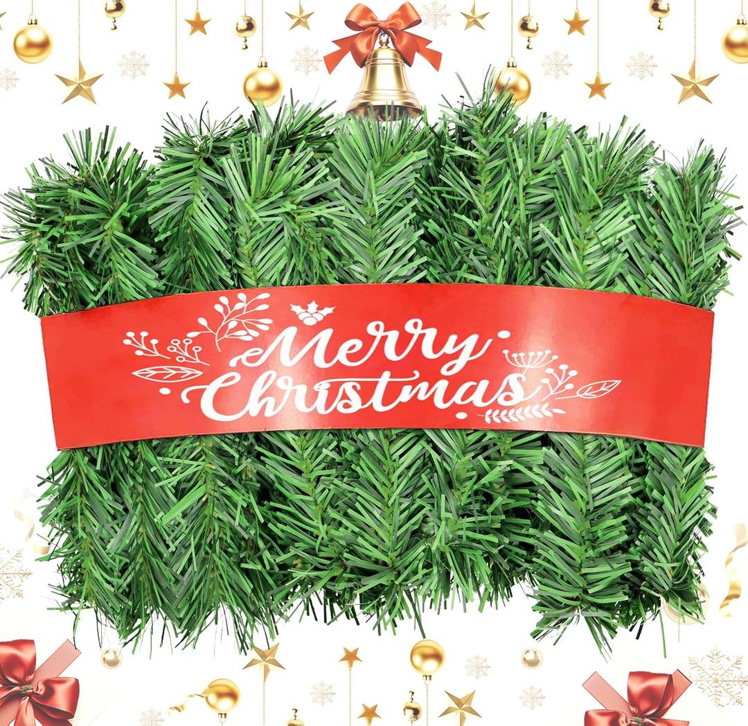 Christmas Garland - 54FT Christmas Garlands Set Artificial Green Plant Garland for Festival Wedding Party Hotel Shopping Mall Staircase Fireplace Decoration(Christmas Decoratins/Gifts)