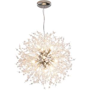 Modern Sputnik Chandelier, DD00906N 12-Lights Fireworks Pendant Light,Silver Crystal Ceiling Light Fixture for Bedroom,Living Room,Dining Room