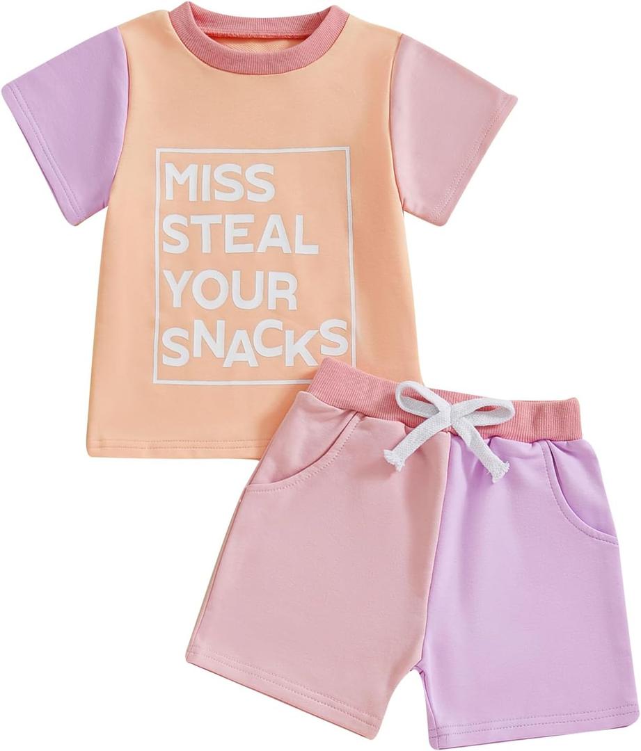 Toddler Baby Girl Summer Outfit Short Sleeve T Shirt Top Casual Shorts Set Infant Newborn Clothes 6 12 18 24 Month