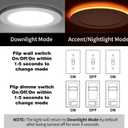 Meconard 12 Pack 6 Inch 5CCT LED Canless Recessed Lighting with Night Light, 2700K/3000K/3500K/4000K/5000K Selectable Ultra-Thin LED Ceiling Lights, 12W=110W, 1050LM, Dimmable Wafer Downlight ETL&FCC
