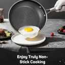 Lorchy Home 12" Hybrid Nonstick Frying Pan, Large Stainless Steel Ceramic Nonstick Skillet, Non Stick Pan for Family Meals & Steak, Stay-Cool Handle, Induction Compatible, Oven Safe