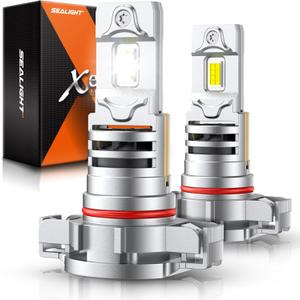 SEALIGHT 5202 LED Fog Light Bulbs, 5201 Fog Lamp 6500K White Light, 18000LM 1:1 Design PS19W PS24W Fog light Bulb with Cooling Fan, Pack of 2