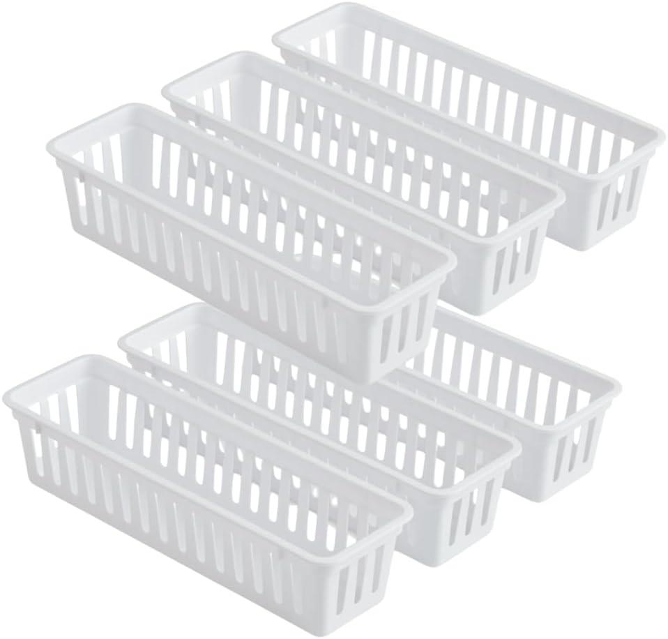 Storage Trays For Organizing Drawers Kitchen Storage Baskets Garage Containers Set Of 6 Slim Plastic Stoarge Trays