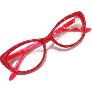 Fashion Cat Eye Women Rhinestone Reading Glasses Red bling Diamond Reader Ladies Diamond Party Eyewear