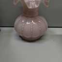 Joeyan Handmade Pink Glass Flower Vase,7.9" Vintage Decorative Urn Vase for Centrepieces Bouquet Wedding,Colored Thickened Pedestal Decorations for Rustic Home Living Room Office Farmhouse