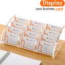 HeZone Business Card Holder Display for Desk Muitiple, Clear Acrylic Business card Stand Rack for Women and Men 12 slots 4Tier, Organize 600 cards (12 Slots